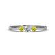 1 - Shirley 4.00 mm Round Yellow and White Yellow Diamond Three Stone Engagement Ring 