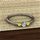 2 - Shirley 4.00 mm Round Yellow and White Yellow Diamond Three Stone Engagement Ring 