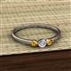 2 - Shirley 4.00 mm Round Lab Grown Diamond and Citrine Three Stone Engagement Ring 