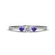 1 - Shirley 4.00 mm Round Lab Grown Diamond and Iolite Three Stone Engagement Ring 