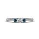 1 - Shirley 4.00 mm Round Blue and White Blue Diamond Three Stone Engagement Ring 