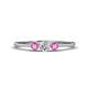 1 - Shirley 4.00 mm Round Lab Grown Diamond and Pink Sapphire Three Stone Engagement Ring 