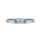 1 - Shirley 4.00 mm Round Lab Grown Diamond and Blue Topaz Three Stone Engagement Ring 