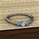 2 - Shirley 4.00 mm Round Lab Grown Diamond and Blue Topaz Three Stone Engagement Ring 