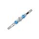 3 - Shirley 4.00 mm Round Lab Grown Diamond and Blue Topaz Three Stone Engagement Ring 