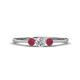 1 - Shirley 4.00 mm Round Lab Grown Diamond and Ruby Three Stone Engagement Ring 