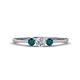1 - Shirley 4.00 mm Round Lab Grown Diamond and London Blue Topaz Three Stone Engagement Ring 