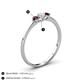 4 - Shirley 4.00 mm Round Lab Grown Diamond and Red Garnet Three Stone Engagement Ring 