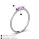 4 - Shirley 4.00 mm Round Lab Grown Diamond and Amethyst Three Stone Engagement Ring 