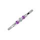 3 - Shirley 3.50 mm Round Lab Grown Diamond and Amethyst Three Stone Engagement Ring 