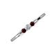 3 - Shirley 3.50 mm Round Lab Grown Diamond and Red Garnet Three Stone Engagement Ring 