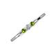 3 - Shirley 3.50 mm Round Lab Grown Diamond and Peridot Three Stone Engagement Ring 