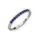3 - Clara 2.40 mm Blue Sapphire 10 Stone Wedding Band 