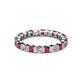 2 - Clarissa 3.00 mm Princess Cut Ruby and Diamond Eternity Band 