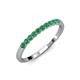 3 - Clara 2.40 mm Emerald 10 Stone Wedding Band 