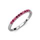 3 - Clara 2.40 mm Ruby 10 Stone Wedding Band 
