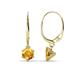1 - Calla Citrine (5mm) Solitaire Dangling Earrings 