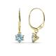 1 - Calla Aquamarine (5mm) Solitaire Dangling Earrings 