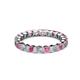 2 - Clarissa 3.00 mm Princess Cut Pink Sapphire and Diamond Eternity Band 