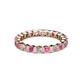 2 - Clarissa 3.00 mm Princess Cut Pink Sapphire and Diamond Eternity Band 