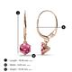 3 - Calla Pink Tourmaline (5mm) Solitaire Dangling Earrings 