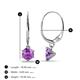 3 - Calla Amethyst (5mm) Solitaire Dangling Earrings 