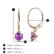 3 - Calla Amethyst (5mm) Solitaire Dangling Earrings 