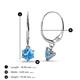 3 - Calla Blue Topaz (5mm) Solitaire Dangling Earrings 