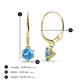3 - Calla Blue Topaz (5mm) Solitaire Dangling Earrings 