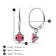 3 - Calla Rhodolite Garnet (5mm) Solitaire Dangling Earrings 