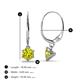 3 - Calla Yellow Diamond (5mm) Solitaire Dangling Earrings 