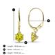 3 - Calla Yellow Diamond (5mm) Solitaire Dangling Earrings 