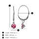 3 - Calla Pink Tourmaline (4mm) Solitaire Dangling Earrings 