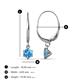 3 - Calla Blue Topaz (4mm) Solitaire Dangling Earrings 