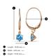 3 - Calla Blue Topaz (4mm) Solitaire Dangling Earrings 
