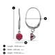 3 - Calla Ruby (4mm) Solitaire Dangling Earrings 