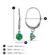 3 - Calla Emerald (4mm) Solitaire Dangling Earrings 