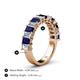 4 - Alaya Emerald Cut Blue Sapphire and Diamond 14 Stone Wedding Band 