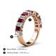 4 - Alaya Emerald Cut Ruby and Diamond 14 Stone Wedding Band 