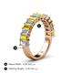 4 - Alaya Emerald Cut Yellow Sapphire and Diamond 14 Stone Wedding Band 