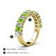4 - Alaya Emerald Cut Peridot and Diamond 14 Stone Wedding Band 