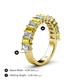 4 - Alaya Emerald Cut Yellow Sapphire and Diamond 14 Stone Wedding Band 