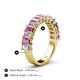 4 - Alaya Emerald Cut Pink Sapphire and Diamond 14 Stone Wedding Band 