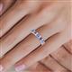 5 - Alaya Emerald Cut Tanzanite and Diamond 14 Stone Wedding Band 