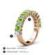 4 - Alaya Emerald Cut Peridot and Diamond 14 Stone Wedding Band 