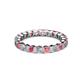 2 - Clarissa 3.00 mm Princess Cut Pink Tourmaline and Diamond Eternity Band 
