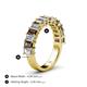 4 - Alaya Emerald Cut Smoky Quartz and Diamond 14 Stone Wedding Band 