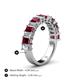 4 - Alaya Emerald Cut Ruby and Diamond 14 Stone Wedding Band 