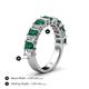 4 - Alaya Emerald Cut Emerald and Diamond 14 Stone Wedding Band 
