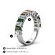 4 - Alaya Emerald Cut Diamond and Lab Created Alexandrite 14 Stone Wedding Band 